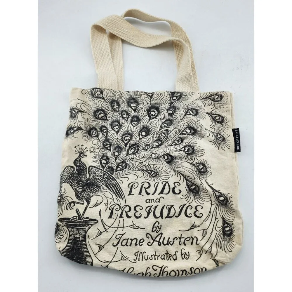 Out of Print Pride and Prejudice Jane Austen Reusable Canvas‎ Tote Shoulder Bag